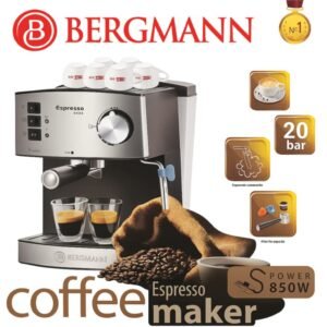 Machine a Café inox Expresso Café Poudre + Capsules + cappuccino 20 Bars 850W Bergmann B200